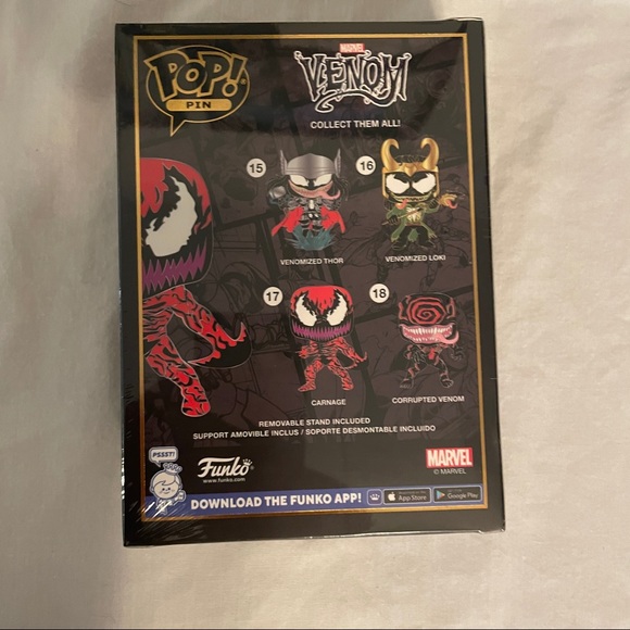 NIB SEALED Funko Pop! Pins Marvel Carnage Venom Enamel Pin #17 - Picture 8 of 10